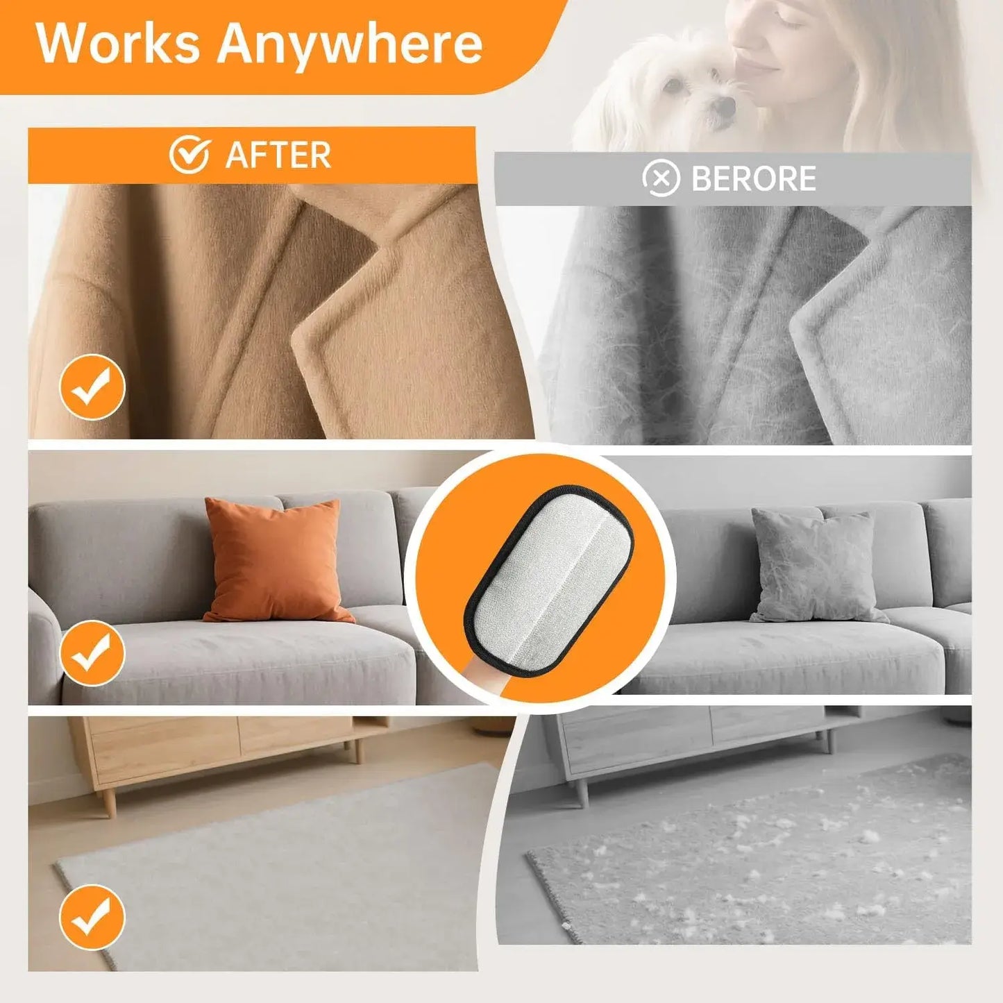 FurZap™ PRO: Electrostatic Pet Hair Remover Glove